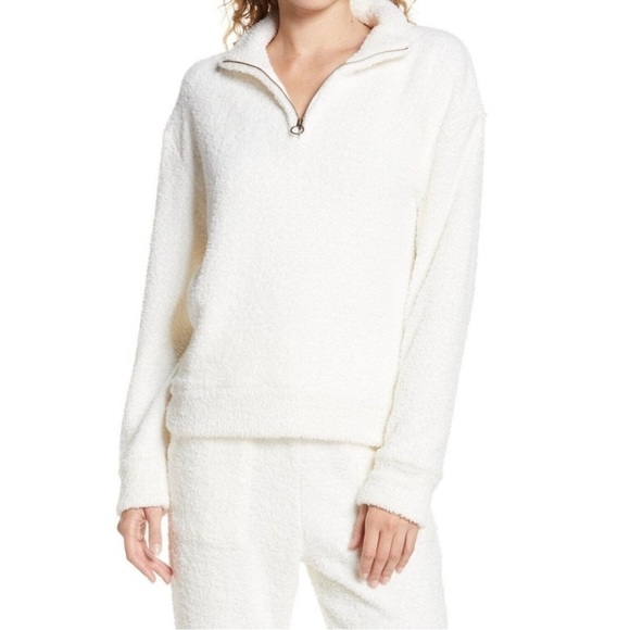 NWT Honeydew Intimates Ivory Comfort Queen Pullover 3/4 Zip S - Picture 2 of 13